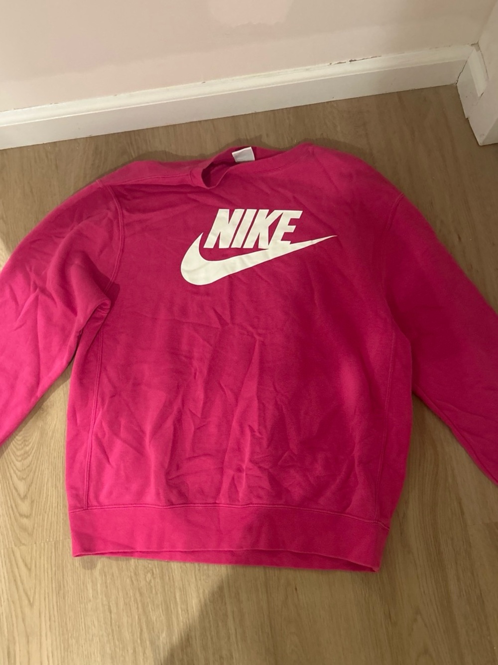 Nike Women's Hot Pink Crewneck with White Logo